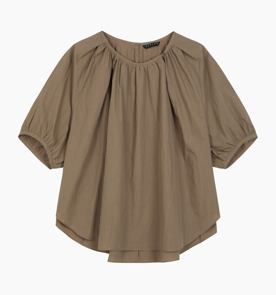 Brown blouse with balloon sleeves - null - Brown | Sisley K image number 1